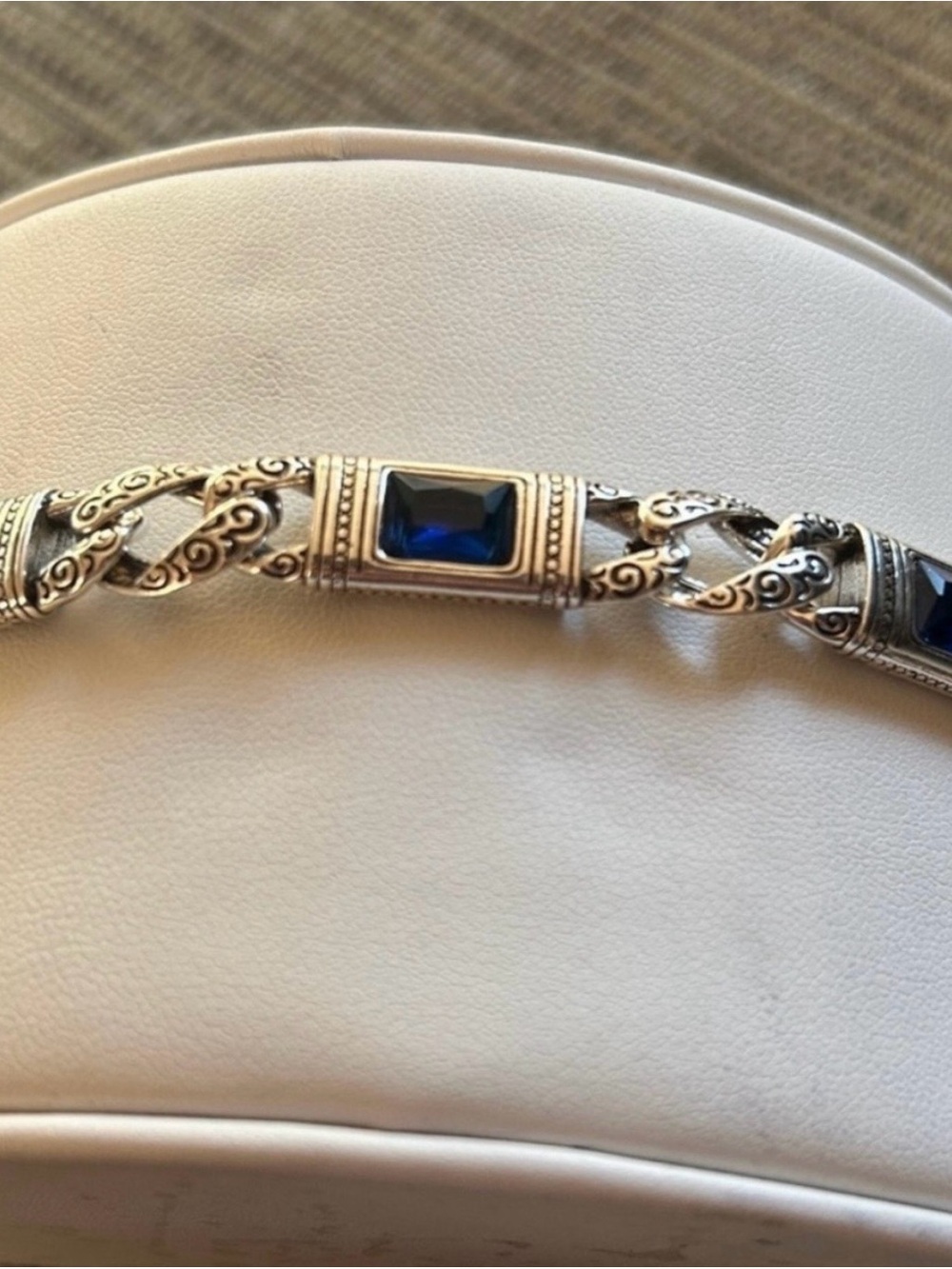 Fashion Nova Silver Bracelet with Blue Stones - Picture 3 of 5